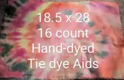 Cross Stitch Aida Fabric Unbranded, 16 count, 18.5 x 28 hand-dyed tie-dye