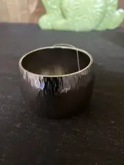 Silver Textured Hammered Napkin Holder Ring Beautiful Old Hollywood Style