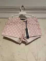 NWT Juicy Couture Girls Pink Lady Polka Dot Shorts 14