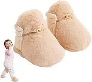 Plush Baby Booties,Cozy Winter Warm Boy Girl Fleece Booties - Infant Cotton Shoes Socks Toddler Non-Slip Soft Sole Shoes Catcoq