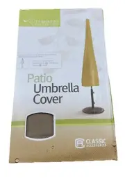 Classic Accessories 58902 Sand Polyester Terrazzo Patio Umbrella Cover 10 ft.