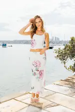 Multi Floral Mesh Skirt Elasticated Picot Trim Midaxi - Size 16XL, Women's Bodycon Skirt