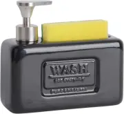 Kitchen Soap Dispenser with Sponge Holder, Refillable Ceramic Dish Soap Dispense