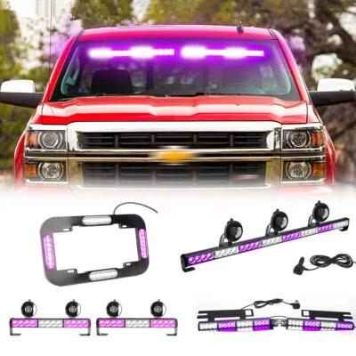 LED Emergency Strobe Light Traffic Advisor Funeral Windshield Warning Light Bar
