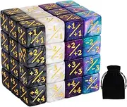 48 Pieces MTG Counters Buff Token Loyalty Dice - Starry Marble D6 Cube Compatible With Magic The Gathering, CCG, Card Gaming Accessory - 4 Colors