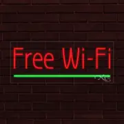 NEW "FREE WI-FI" w/UNDERLINE 30x12x1 INCH LED FLEX WINDOW/WALL INDOOR SIGN 31406