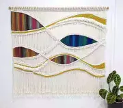 Contemporary Woven Tapestry Large Modern Macrame Wall Hanging Textile Art