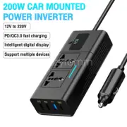 200W DC 12V to AC 220V Car Cigarette Lighter Power Inverter Converter USB Port