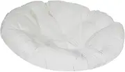 Round 15.7inch Egg Shape Chair Pad for Indoor and Outdoor Use, White, as described