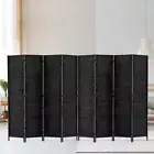 8 Panels Room Divider Screen Privacy Stand Dressing Room Folding Partition Black