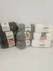 Bernat Softee Chunky Yarn Grey, White, Black New 3 Pack Dye Lot All Same