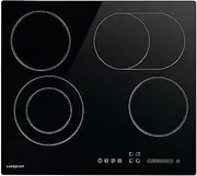 [EuroChef] 60cm 4 Zone Ceramic Cooktop, 6600W Electric, FlexiZone Adjustable Size Hobs, Touch Controls