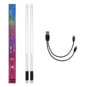 LED Light Emitting Drumsticks 15 Colour Gradient USB Rechargeable+5054