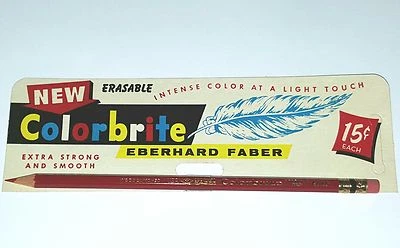 EBERHARD FABER STORE DISPLAY LEAD PENCIL Sign Art Advertising Artist Tool mongol