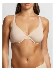 [Fine Lines] Weightless Underwire Plunge Bra in Caramel