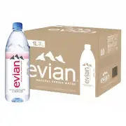 Evian Natural Spring Water, Naturally Filtered Spring Water , 33.81 Fl Oz 12PACK