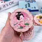 Butterfly Chinese Style Handheld Mirror Emboss Pocket Makeup Mirror Women