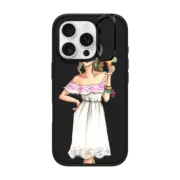 iPhone 16 Pro Impact Ring Stand Case MagSafe Compatible Lola (Margarita Girl Fashion Illustration Transparent Case)