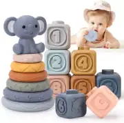 Montessori Toys for Babies,13 PCS Baby Soft Building Blocks Toys, Newborn Baby S