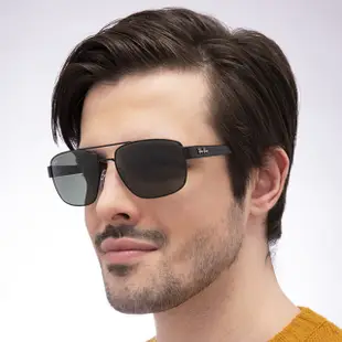 【RayBan 雷朋】將軍款偏光太陽眼鏡 RB3663 004/58 鐵灰框墨綠偏光鏡片 公司貨