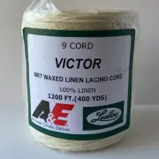 Waxed LINEN lacing 9-cord rug braiding weaving twine 9-ply thread warp Victor