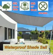320GSM Waterproof Shade Sail Cloth Rectangle Sun Awning Shadecloth Heavy Canopy
