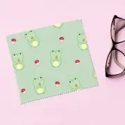 Frogs And Mushrooms Kawaii Cottagecore Sage Glasses Cloth Lens Cleaning Cloths