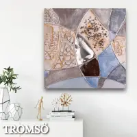 在飛比找momo購物網優惠-【TROMSO】時尚無框畫抽象藝術-悠藍百合W422(畫作無