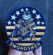 USN Military Navy Tomcat Patch ~ F-14 VF-32 SWORDSMEN ~ Embroidered Iron On