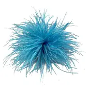 Feather Brooch Feathers Corsages Cloth Decorations Ostrich Feather Material Lake Blue