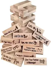 48pcs Super Naughty Block Tower Game Funny Couple Stacking Tower With Truth Or Dare Questions And Ch