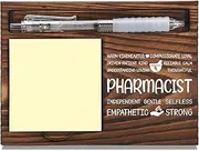 Pharmacist Appreciation Gifts, Thank You Gift for Pharmacist, Pharmacy Office Coworkers Staff Appreciation Gifts, Sticky Note Holder Wooden Notepad & Pen Holder 6.5" x 4.7" - FTA267