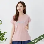 BETTY’S貝蒂思 立體繡字落肩短袖T-SHIRT(粉色)