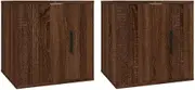 Wall Mounted TV Cabinet Set of 2 | Engineered Wood TV Unit | Modern Brown Oak Finish | Space-Saving Design 40x34.5x40 cm | Perfect for Living Room & Bedroom