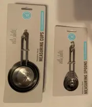 Martha Stewart Stainless Steel Measuring Cups and Spoons Set of 8 Brand New Tags
