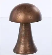 The Bridge Collection Vintage Style Metal Mushroom Sculpture - Bronze Decorative Toadstool - Whimsical Woodland Home and Garden Accent