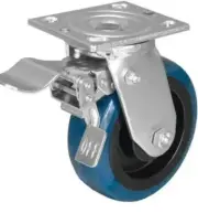 Qty.2 Caster 6" X 2" Non-Marking Polyurethane Swivel Caster, w/Brakes 750lbs