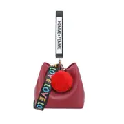 2 Pcs Women Large Capacity Bucket Crossbody Bags New Style Fashion Mini Wide Strap Shoulder Fur Ball Messager Bags Handbag