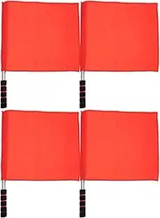 DOITOOL Volleyball Flags Line Judge : 4PCS Red Referee Flags Stainless Signal Flag Sponge Handle Volleyball Referee Equipment for Volleyballs,