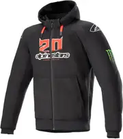 Alpinestars FQ20 Chrome Ignition Monster Hoodie, textile jacket , color: Black/White/Light Red , size: S
