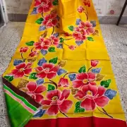 Bumblebee Yellow Pure Bishnupuri Silk Saree