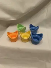Vintage Tupperware Egg Cups Set 5 Colorful Impressions Holders
