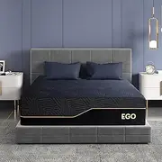 EGOHOME 14 Inch Queen Memory Foam Mattress for Back Pain, Cooling Gel Bed in a Box, Made in USA, CertiPUR-US Certified, Therapeutic Medium Mattress, 60x80x14 Black
