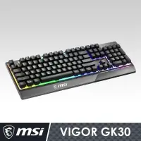 在飛比找PChome24h購物優惠-電競首選MSI微星 VIGOR GK30 電競鍵盤