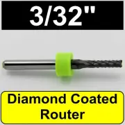 Diamond Coated Router - 3/32" 2.40mm - Carbon Fiber Ceramic Rogers FR4 CNC