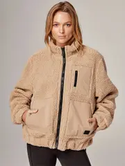 Sherpa Jacket. Running Bare Shearling Zip Coat