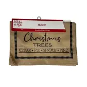 Holiday Style Christmas Tree Farm Fresh Runner 13x68 Inches Burlap New