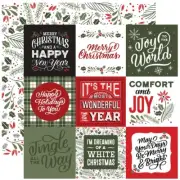 2 Sheets of Echo Park SALUTATIONS CHRISTMAS 12x12 Cardstock - Journaling Squares