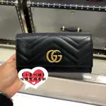 專櫃 古馳 GUCCI GG MARMONT 443436 翻蓋扣式長夾 皮夾 錢夾 手拿包 現貨