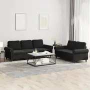 Sofa Set with Cushions 2-Seater Sofa Upholstered Couch Settee Velvet vidaXL